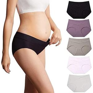 Mama Cotton Women's Under The Bump Maternity Panties Pregnancy Postpartum Maternity Underwear Multi-Pack XX-Large
