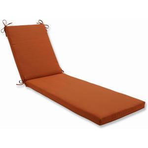 Pillow Perfect Monti Chino Solid Indoor/Outdoor Patio Chaise Lounge Cushion Plush Fiber Fill, Weather and Fade Resistant, 80" x 23", Orange (Orange Cinnabar)