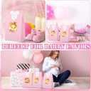 Teenyyou 36 Sets Little Pumpkin Baby Shower Favors 36 Pcs Thanks for Poppin' by to Celebrate Paper Popcorn Bags for Party with 36 Clothes Popcorn Stickers Engaged Container Baby Shower Bags(Pink)