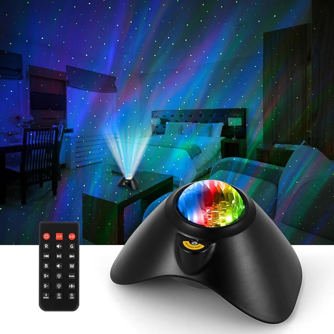 Galaxy Projector, Northern Galaxy Light Aurora, Star Projector with Timer and Remote Control, Night Lights LED for Bedroom Room Decor, Gifts for Kids, Adults, Christmas, Birthday (Black)