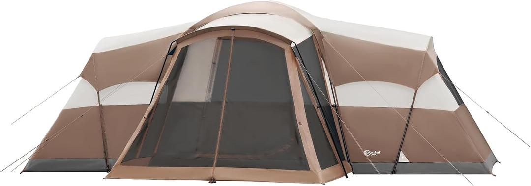 PORTAL 10 Person Tent for Camping, Large Family Camping Tents with 3 Room & Screen Room, PFAS-Free Waterproof Tunnel Tents with Rainfly, Large Tent for Outdoor Camping