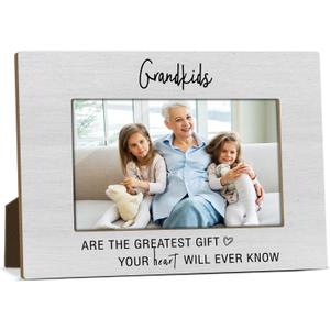 2 x Grandchildren Picture Frame, Family Gifts for Grandparents, Grandkids are The Greatest Gift Photo Frames Fit 4x6 Horizontal Photo for Tabletop Display Home Office Decor -12, 8x5.7 inches