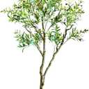 Artificial Olive Tree 7ft with Realistic Leaves, Dewdrops and Olives, Full and Grand Design Faux Tree with Sturdy Base for Indoor Outdoor Office Decor (With Dewdrops)