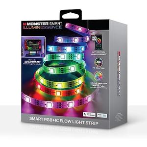 Monster Smart 100 Foot RGB+IC LED Strip Lights, Sound Reactive Strip Lights for Bedroom, App & Voice Control, RGB Light Strip for Room, Alexa Google Home, Razer Chroma Sync, 540 RGB+IC LED Lights