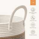 LA JOLIE MUSE Woven Basket Rope Storage Baskets - Large Cotton Organizer, Basket for Baby Blanket, Kids Toy Nursery Laundry Basket Mocha XL