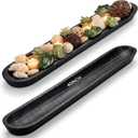 Sawysine 40 Inch Wooden Dough Bowl Decoration Long Bread, Black