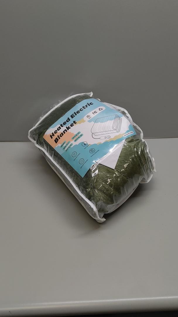 Bedsure Heated Blanket Throw Blanket - Fast Heating Electric Blanket, Soft Flannel Heated Throw with 4 Time Settings, 6 Heating Settings, Warm Gifts for Grandma (50x60 inches, Olive Green)