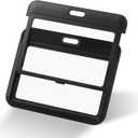 Horizontal Sliding ID Badge Holder- Hard Plastic Card Case, Protector Pouch with Double-Sided Window for Office School ID Credit Cards, Proximity Key Cards, Driver's Licenses(10 Pack,Black)