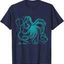 Vintage Octopus - Marine Biologist Design - Sea Life T-Shirt, S