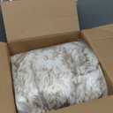 IHAPPYDOG Replacement Dog Bed Cover, Machine Washable (White w/Brown Tips, Giant 60x35)