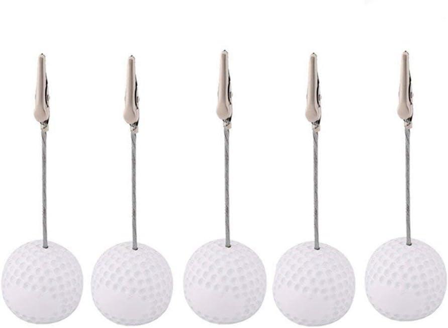 5 x Golf Ball Shaped Table Number Holder Name Place Card Holder Memo Clip Holder Stand Note Holder Pictures Card Paper Menu Clip