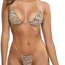 SHERRYLO Thong Bikini Clear Straps Cheeky Brazilian Micro Thongs Bikinis Swimsuit for Women Sexy No Tan Line Bathing Suit, M