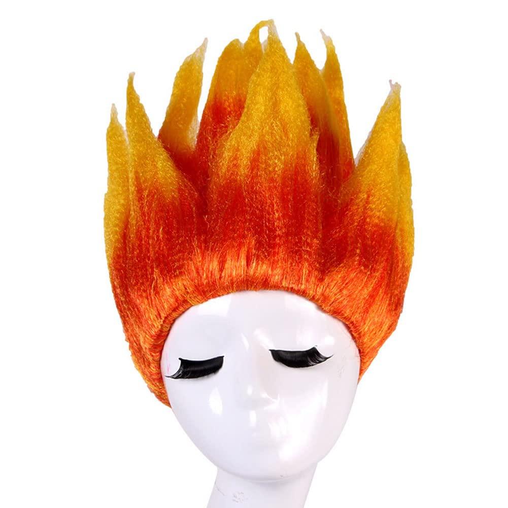 Fire Wig Stylish Flame Wig Orange Costume Hair Halloween Party Cosplay Spiked Hair (Flame)