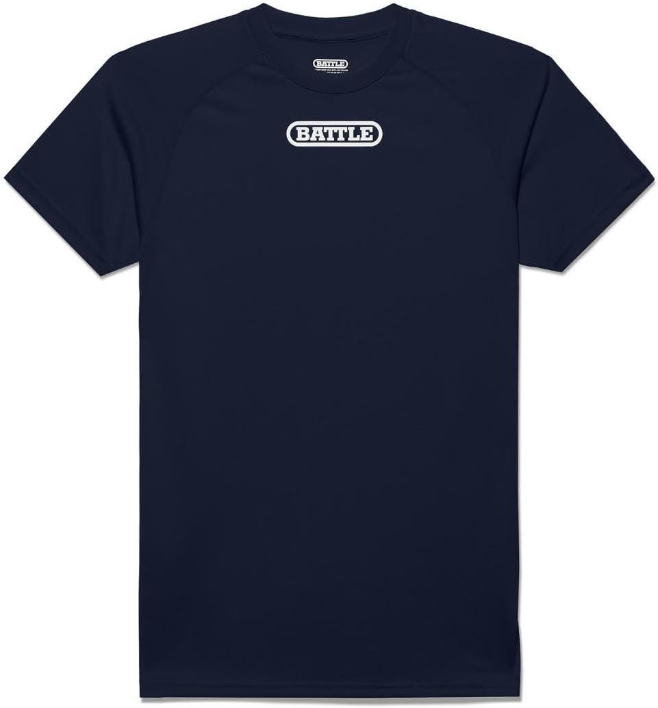 Battle Men's Team Short Sleeve Performance Tee (3X-Large, Navy/White)