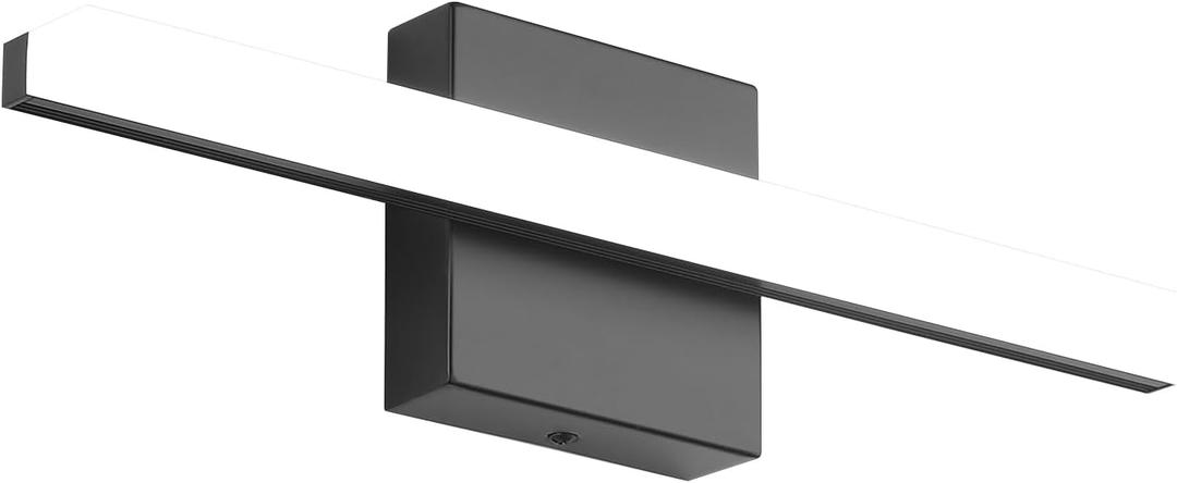Bathroom Lights Over Mirror 16Inch LED Vanity Lights Bar 9W IP44 Modern Light Fixture for Bathroom Black Cool White 6000K