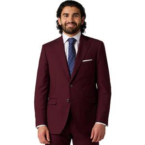 Alton Lane Mercantile Jacket Tailored Fit - Premium Quality Suit Jacket for Men, Stylish and Elegant Men’s Suit Jackets, Burgundy, 44L