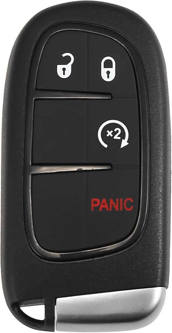 X AUTOHAUX 433MHz GQ4-54T Replacement Keyless Entry Remote Car Key Fob for Jeep Cherokee 2014-2022 4 Buttons W/Door Key 4A Chip GQ454T