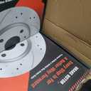 MOTOREVO Front Geomet Coated Brake Kit for CR-V 2007-2016 (2012-2016 AWD Only) High-Carbon Alloy Drilled & Slotted Vented Rotors & Ceramic Brake Pads [ 2012-2016 NOT for FWD ] [ 2007-2011 All Models ]
