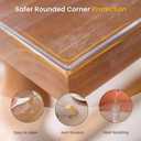 Clear Table Cover Protector, 40 x 80 Inch Table Protector for Dining Room Table, 1.5mm Thick Clear Plastic Table Cover, Table Pad Mat for Kitchen, Writing Desk Pad for Desktop