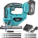 Cordless Jig Saw For Makita 18V Battery:Brushless Motor jigsaw tool with Variable Speed - LED Light, 0-45 Bevel Cuts 3-Position Orbital Action for Straight Curve Circle Cutting
