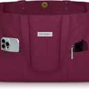 HOMESPON Large Canvas Tote Bag for Women Everything Bag with Pockets and Laptop Sleeve (Maroon)