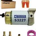 S3227 Fuel Filter Water Separator Replacement for Marine Outboard Motor Mercury with 3/8" Barb x 1/4" NPT Fittings Replaces 320R, 490R-RAC-01,18-7948,9-37882,18-7922,18-7922-1.