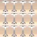 Riakrum 12 Pcs LED Cordless Table Lamp Bulk Rechargeable,Silver | Portable Wireless Lamps, 3 Color Stepless Dimming, 15 Hour Battery, Touch Control, Wedding Home Restaurant Decor