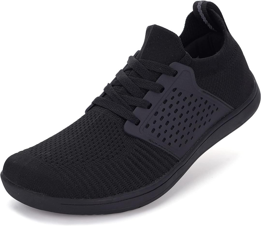 WHITIN Women's Wide Minimalist Barefoot Shoes | Zero Drop Sole (W85 | All Black)