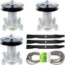 54" Deck Blade Spindle Rebuild Kit for Craftsman Husqvarna YTH2454 LGT2654 LGT2554, Replaces Spindle 187292 192870, Blade 187254, 147'' Belt 196103