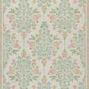 nuLOOM Loreva Ivory Floral & Paisley Washable Area Rug, 5' x 8' | Nuloom Loreva Floral & Paisley 5' x 8' Machine Washable Area Rug for Living Room Bedroom Dining Room, Ivory