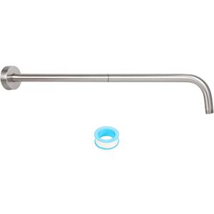 NearMoon Shower Arm, Extra Extension Arm with Flange, Stainless Steel Wall-Mounted Showerhead Extender Pipe (24 Inch, Brushed Nickel)