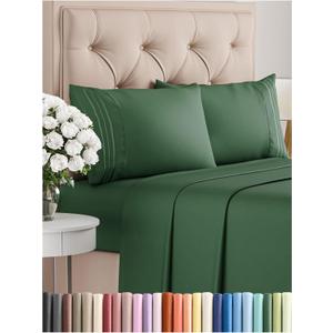 Queen Size 4 Piece Sheet Set - Comfy Breathable & Cooling Bed Sheets Set - Hotel Luxury Bedding for Women, Men, Kids, Teens, Boys & Girls - Deep Pockets, Soft, Wrinkle Free - Oeko-Tex - Emerald Green
