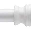 Davenport 1/2" Petite Café Decorative Window Curtain Rod, 28-48", White, Pack of 3