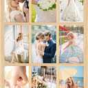 4x6 Oak Wood Picture Frames Collage Wall Decor Natural Woodgrain, Solid Oak Wooden Family Photo Collage Frame 9 Openings, Glass Front, Wall Hanging Display 9 4x6 Pictures (11.5x17.5-9 openings)