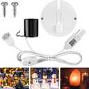 Meonum Blow Mold Light Kit Replacement, E27 E26 Single Light Cord Kit with Two Fuse Female Plug, Blow Mold Replacement Cord Socket for Indoor Outdoor Christmas Village House, Inflatable Decor (1 Set)