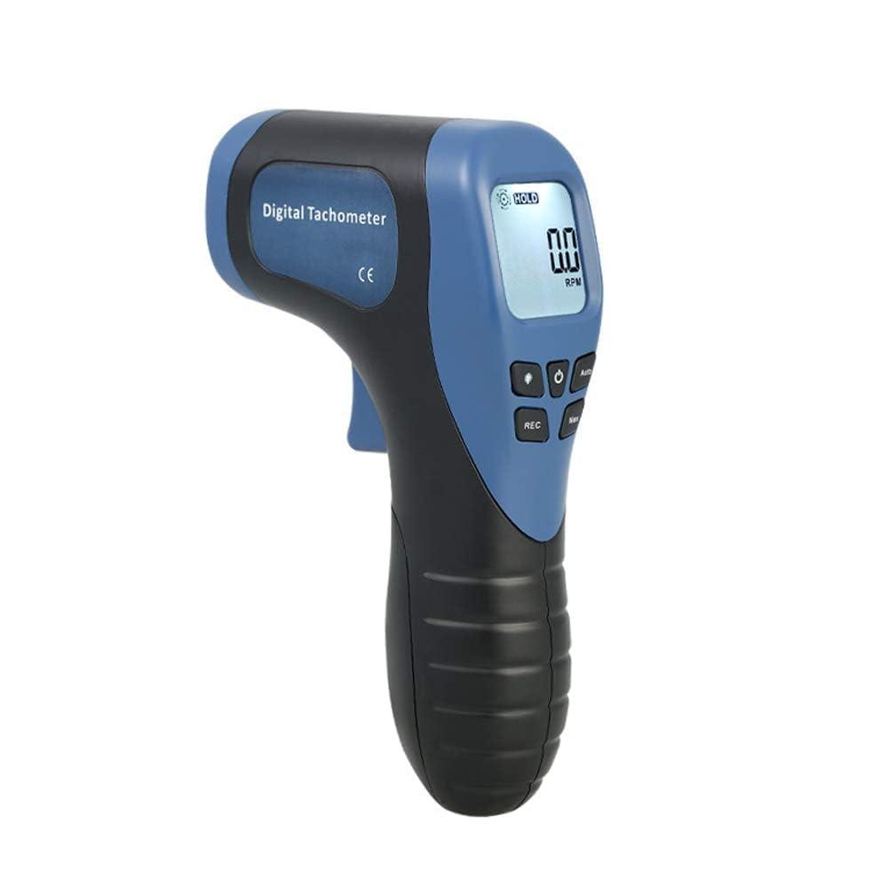Handheld Digital Laser Tachometer Non-Contact RPM Meter Motor Speed Gauge Gun Measuring Range: 2.5-99999RPM (Blue)