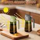 SWEET VIEW 2PCS Olive Oil Dispenser and Oil Sprayer 16oz/470ml Glass Light-Proof Oil Pourer for Kitchen Air Fryer, Cooking, Salad, and BBQ, with Stickers