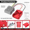 Kzreect DC 18V to 12V Step-Down Converter Compatible with Milwaukee 18V Battery, Over-Discharge Protection, DC 12V 20A 240W Buck Converter Voltage Regulator with Switch for Golf Cart RC Car Truck DIY