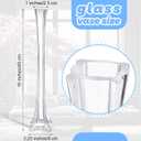 Roshtia 12 Pcs Eiffel Tower Vase Bulk 16 Inch Flute Vases Tall Glass Long Skinny Base Glass for Wedding Centerpiece Flowers Home Table Decorations Formal Dinners (Clear)