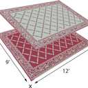 Stylish Camping 119125 9-feet by 12-feet Reversible Mat, Plastic Straw Rug, Large Floor Mat for Outdoors, RV, Patio, Backyard, Picnic, Beach, Camping (Burgundy/Beige)