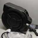 Hose Reel 1/2 in x 100 ft, 180 Swivel Wall-Mounted Garden Hose Reel, Hose Reels for Outside Lock at Any Length, Slow Return System Retractable Hose, Water Hose Reel with 10-Pattern Nozzle, Black