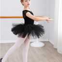 Stelle Ballet Shoes for Girls Soft Leather Dance Slippers Ballerina Shoes (Black)