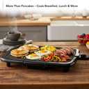 OVENTE Electric Griddle with 16 x 10 Inch Flat Non-Stick Cooking Surface, Removable and Adjustable Temperature Control, Indoor Grill for Instant Breakfast, Pancakes, Eggs or Burgers, Black GD1610B