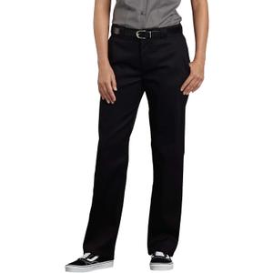 Dickies Women's Flex Work Pants  Stretch Straight Leg Uniform Trousers for Office, Retail & Healthcare (4, Black V1)
