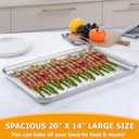 Homikit Baking Sheet with Rack (1 Pan + 1 Rack), 20" x 14" Stainless Steel Large Cookie Sheets for Baking, Big Bacon Baking Tray with Cooling Rack for Roasting Cooking, Nonstick & Dishwasher Safe, 20x14x1.2