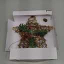 Brizled Christmas Tree Star, 10'' Rattan Christmas Tree Topper with 30 LED Lights, Battery Powered Xmas Treetop with Red Berries & Pine Cones, Xmas Tree Top Ornament for Christmas Tree Home Decor