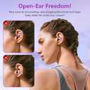 Pearl Clip Ear Open Earbuds, Bluetooth 5.4 Headphones, IPX7 Waterproof Headsets, Clip on Earphones with Microphone, Suitable for Small Ears, Sports and Running, Exercise(Purple) 3