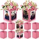 Spiareal 6 Pcs Graduation Box Centerpieces for Table 6/7 Inch Photo Frame Display Congrats Grad Party Favor Gift Picture Table Box Photo Props Frame for Graduation Decoration(Pink)