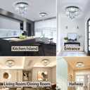 HAIXIANG Modern Glam Crystal Chandelier Bedroom Ceiling Lights Chandelier with Dimmable Bulbs Ceiling Lighting Fixture 12 Inches Silver Light