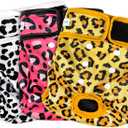 Paw Legend Washable Reusable Female Dog Period Diapers for Heat Doggie Puppy Diapers for Female Dogs (3 Pack, Leopard, X-Small) (X-Small (8"-11.5" Waist), Leopard (Black Lining))